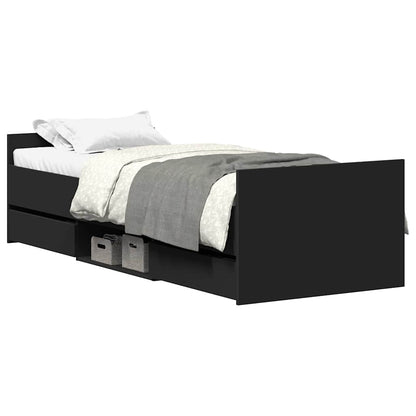 vidaXL Bed Frame without Mattress Black 100x200 cm