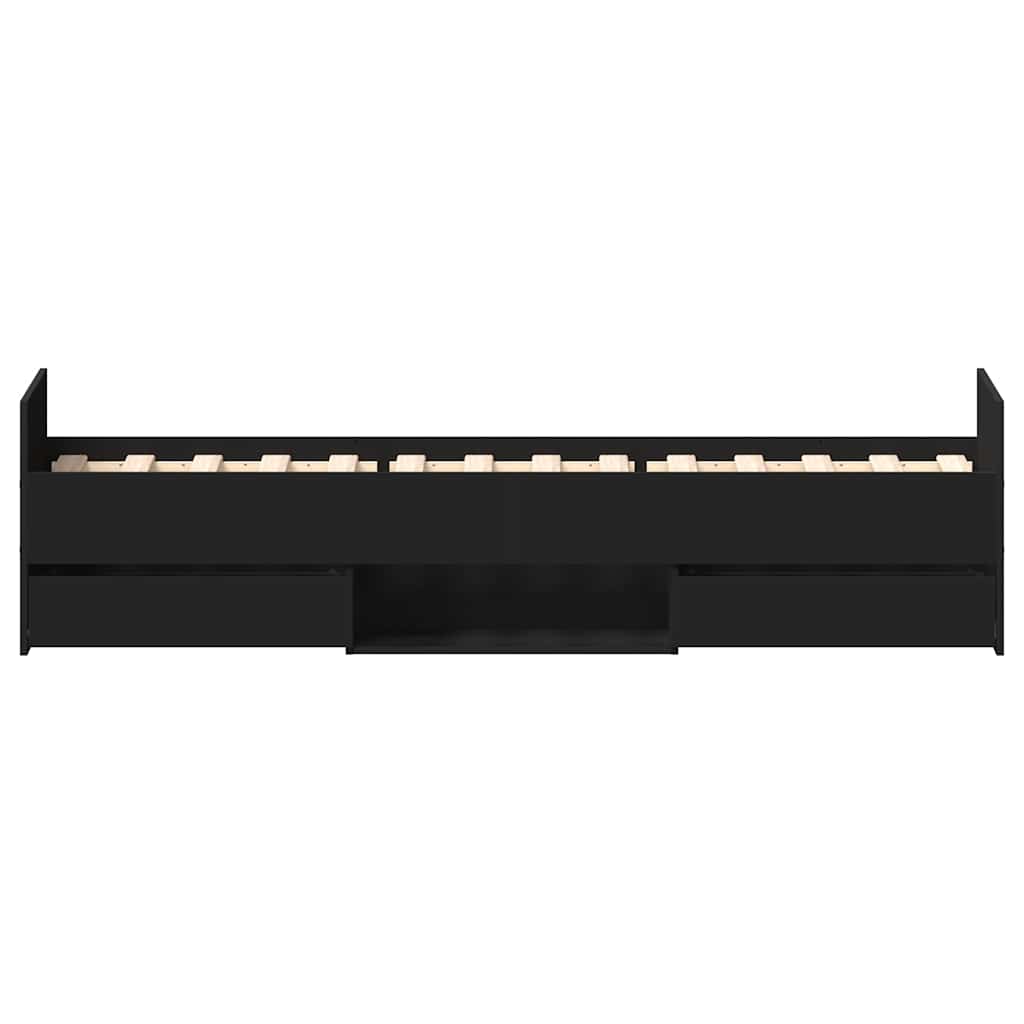 vidaXL Bed Frame without Mattress Black 100x200 cm
