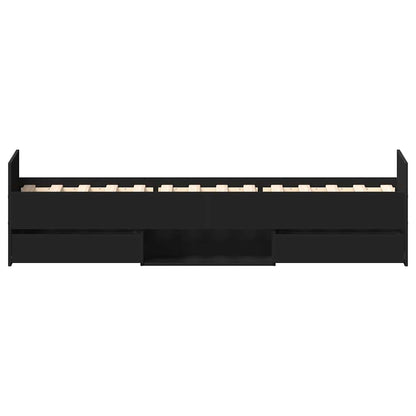 vidaXL Bed Frame without Mattress Black 100x200 cm