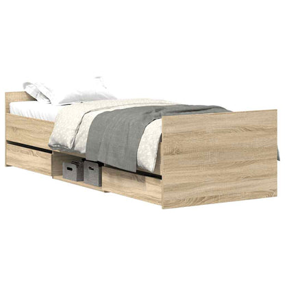vidaXL Bed Frame | Sonoma oak | Engineered wood | Single | Bed Frame