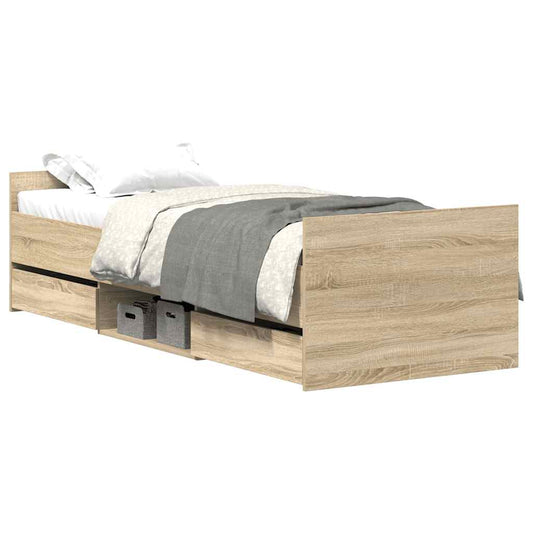 vidaXL Bed Frame | Sonoma oak | Engineered wood | Single | Bed Frame