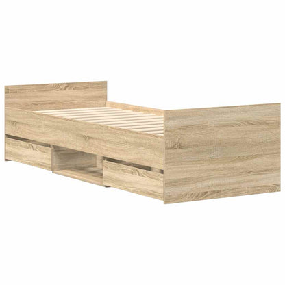 vidaXL Bed Frame | Sonoma oak | Engineered wood | Single | Bed Frame