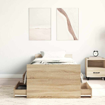 vidaXL Bed Frame | Sonoma oak | Engineered wood | Single | Bed Frame