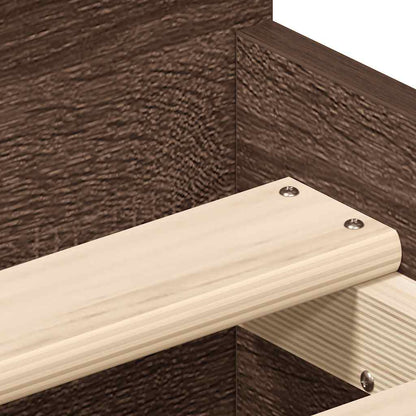 vidaXL Bed Frame | Brown Oak | Engineered wood, Solid Pinewood, Plywood | Single