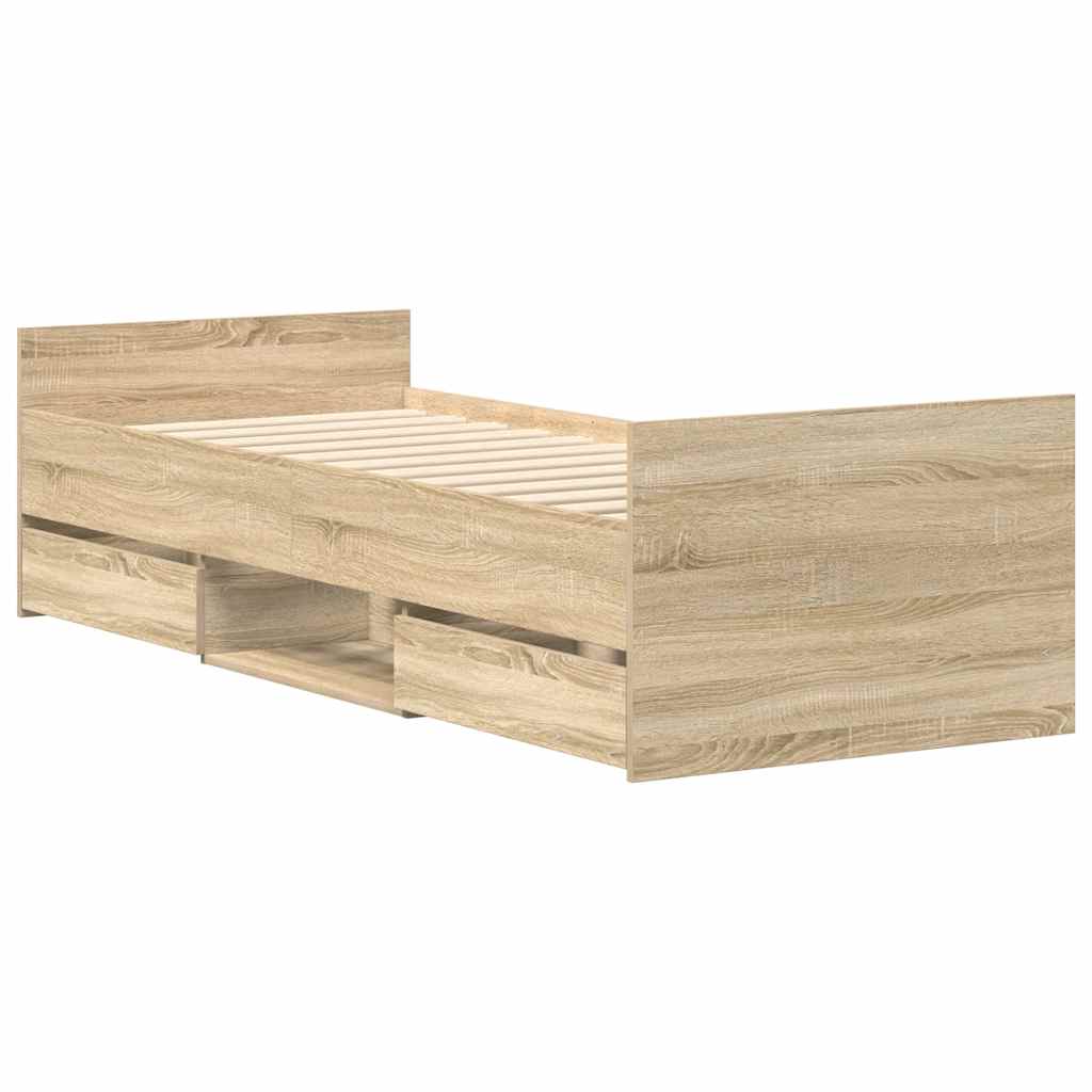 vidaXL Bed Frame without Mattress Sonoma Oak 90x200 cm