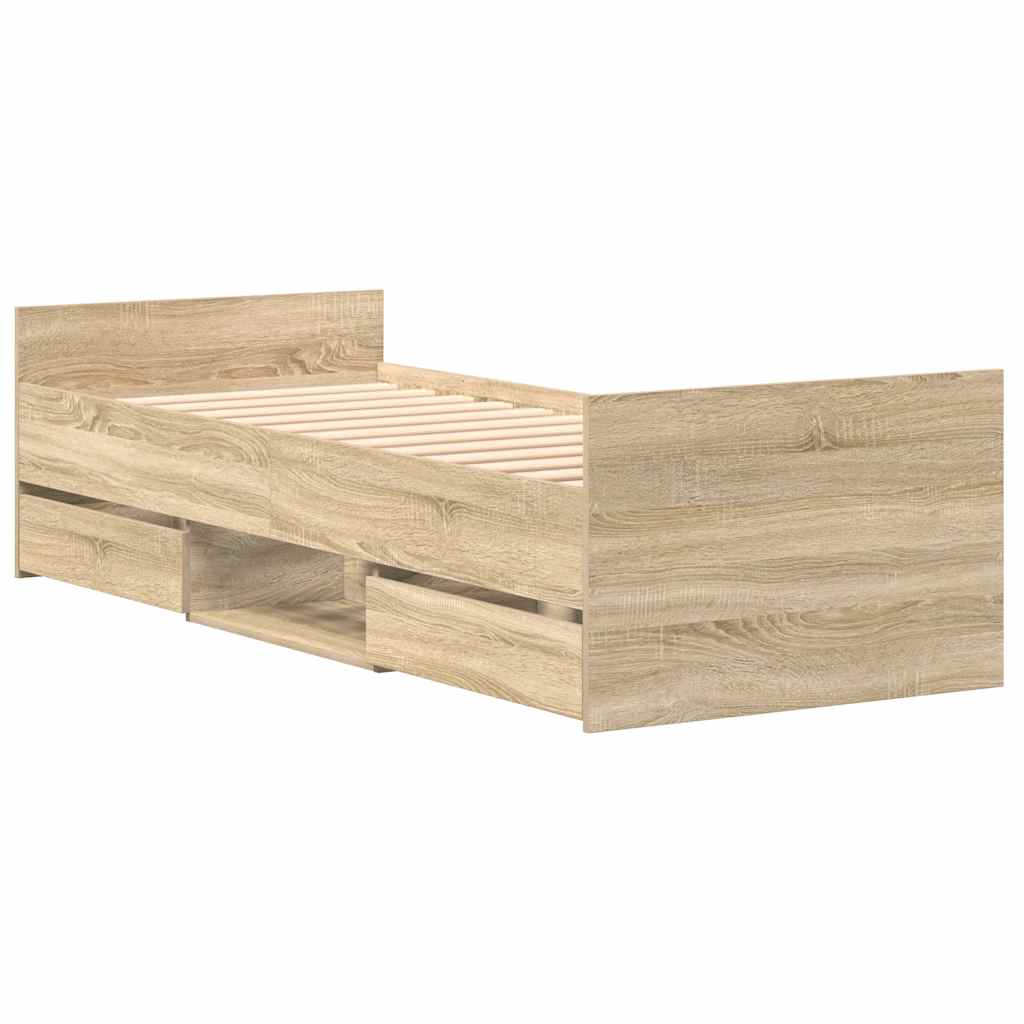vidaXL Bed Frame without Mattress Sonoma Oak 90x200 cm