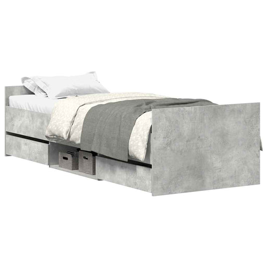 vidaXL Bed Frame without Mattress Concrete Grey 90x200 cm
