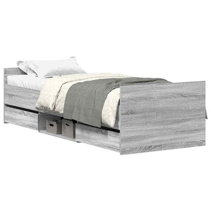 vidaXL Bed Frame without Mattress Grey Sonoma 90x200 cm