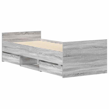 vidaXL Bed Frame without Mattress Grey Sonoma 90x200 cm