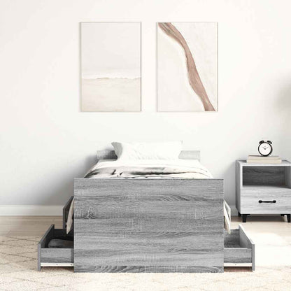 vidaXL Bed Frame without Mattress Grey Sonoma 90x200 cm