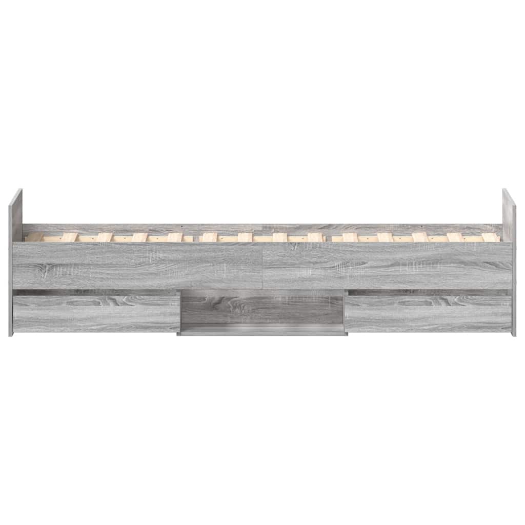 vidaXL Bed Frame without Mattress Grey Sonoma 90x200 cm