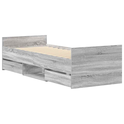 vidaXL Bed Frame without Mattress Grey Sonoma 90x200 cm