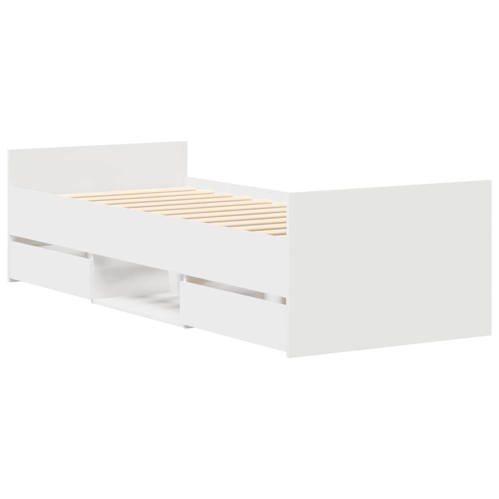 vidaXL Bed Frame without Mattress White 90x190 cm Single
