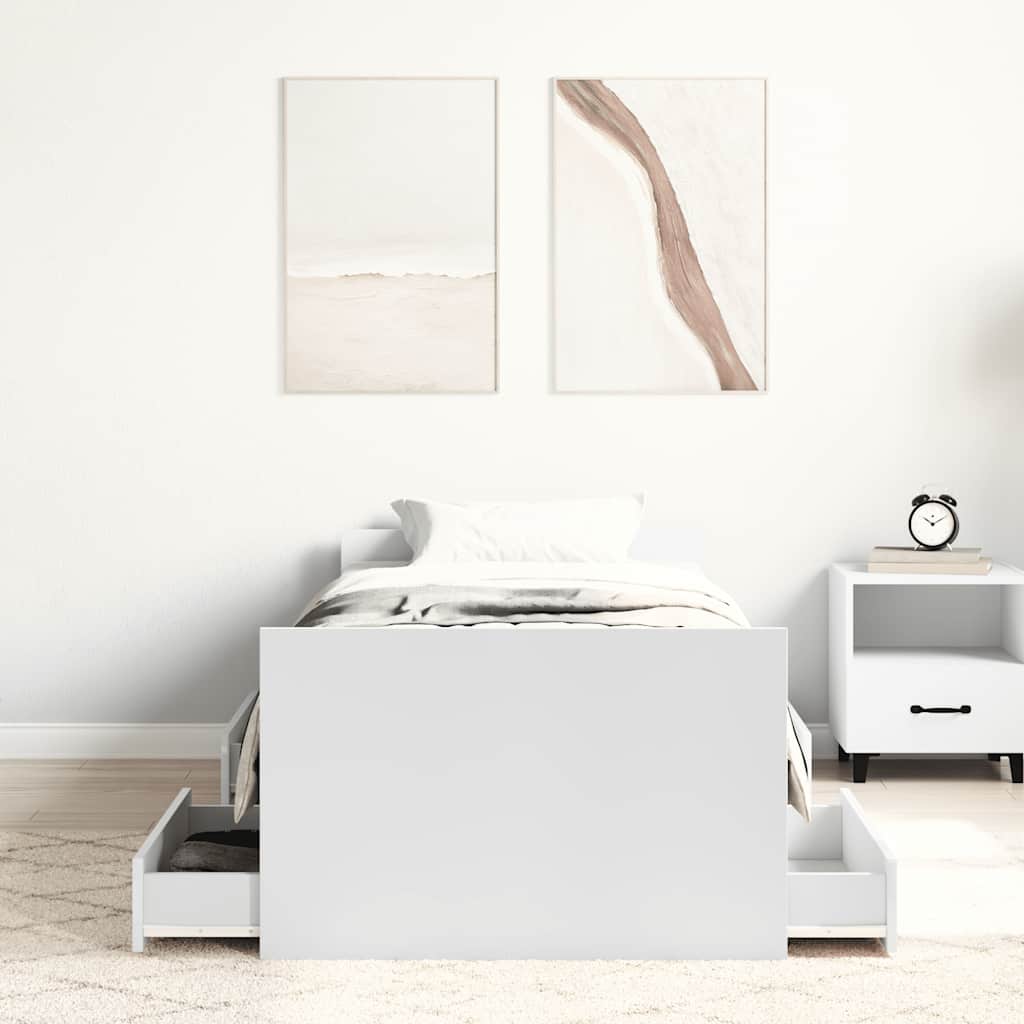 vidaXL Bed Frame without Mattress White 90x190 cm Single