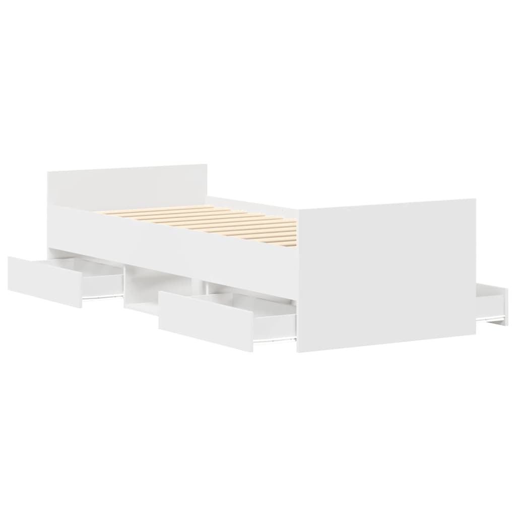 vidaXL Bed Frame without Mattress White 90x190 cm Single