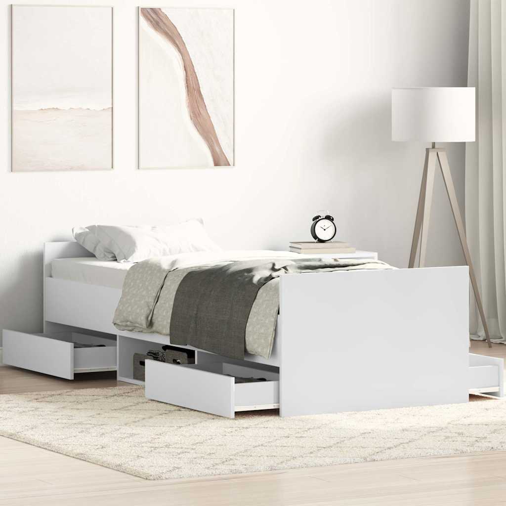 vidaXL Bed Frame without Mattress White 90x190 cm Single