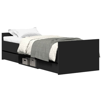 vidaXL Bed Frame without Mattress Black 90x190 cm Single