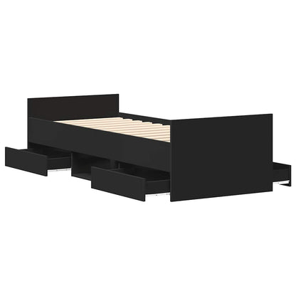 vidaXL Bed Frame without Mattress Black 90x190 cm Single