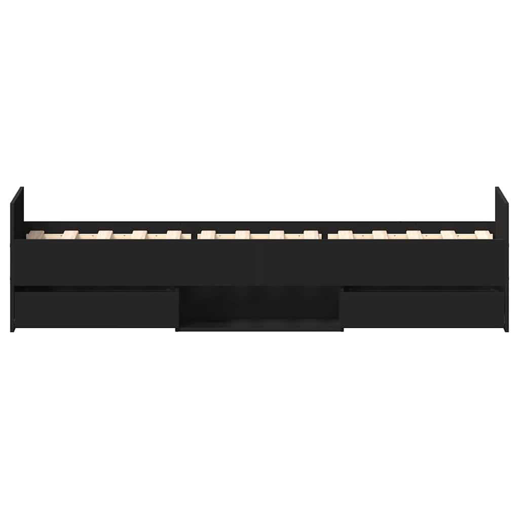 vidaXL Bed Frame without Mattress Black 90x190 cm Single