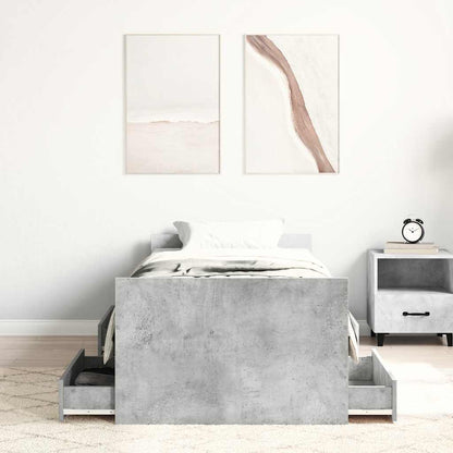 vidaXL Bed Frame without Mattress Concrete Grey 90x190 cm Single