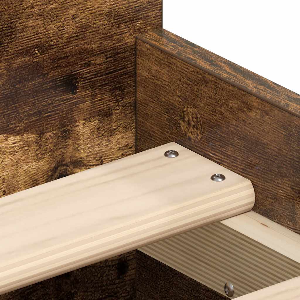 vidaXL Bed Frame without Mattress Smoked Oak 90x190 cm Single