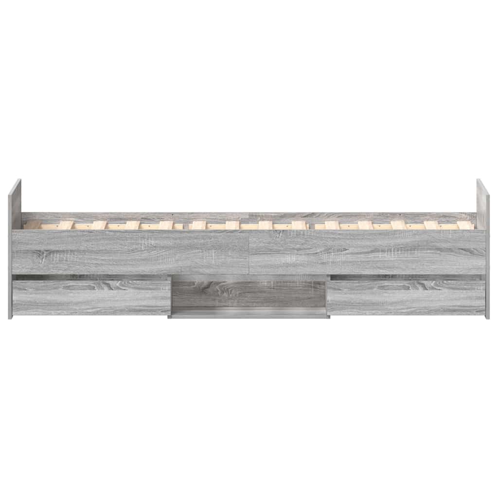 vidaXL Bed Frame without Mattress Grey Sonoma 90x190 cm Single