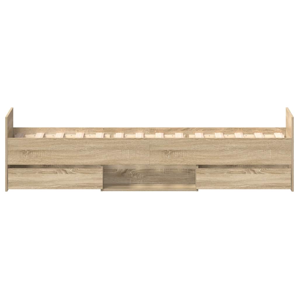 vidaXL Bed Frame without Mattress Sonoma Oak 75x190 cm Small Single