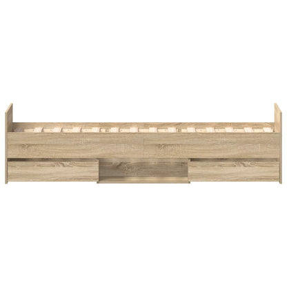vidaXL Bed Frame without Mattress Sonoma Oak 75x190 cm Small Single
