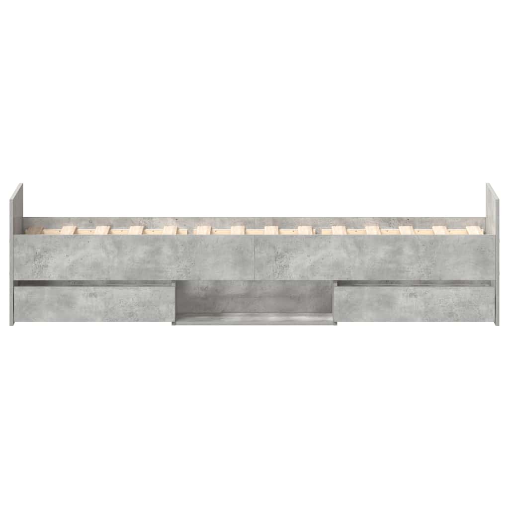 vidaXL Bed Frame without Mattress Concrete Grey 75x190 cm Small Single