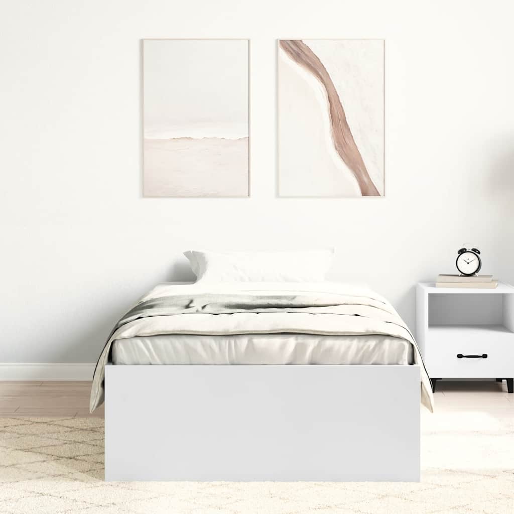 vidaXL Bed Frame without Mattress White 90x200 cm
