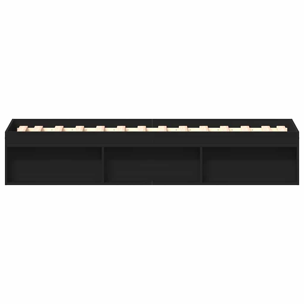vidaXL Bed Frame without Mattress Black 90x200 cm