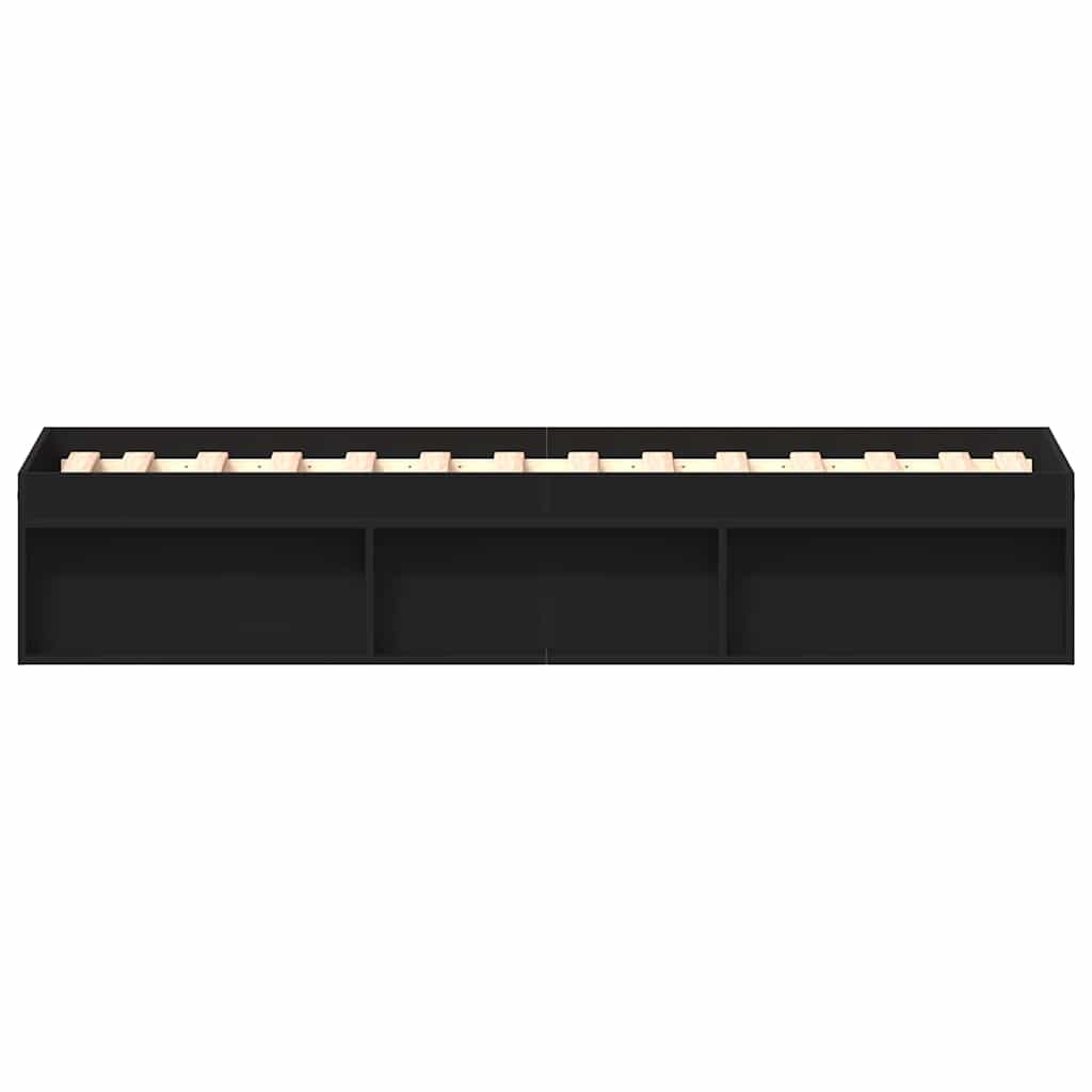 vidaXL Bed Frame without Mattress Black 90x200 cm