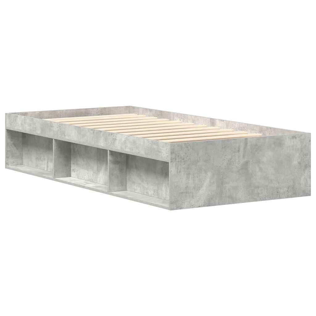 vidaXL Bed Frame without Mattress Concrete Grey 90x200 cm