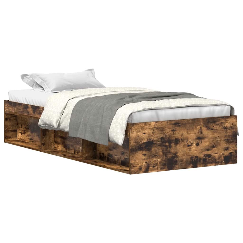 vidaXL Bed Frame without Mattress Smoked Oak 90x200 cm