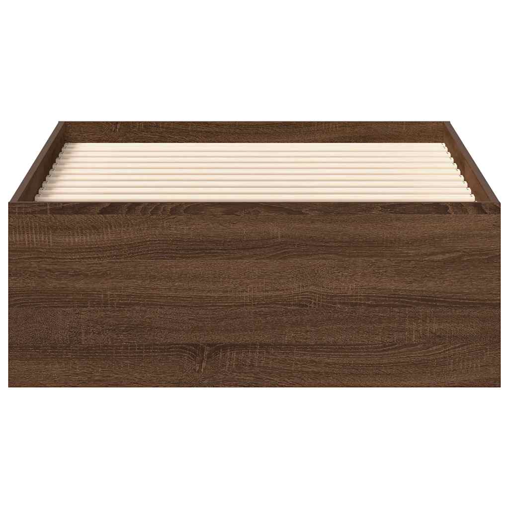 vidaXL Bed Frame without Mattress Brown Oak 90x200 cm