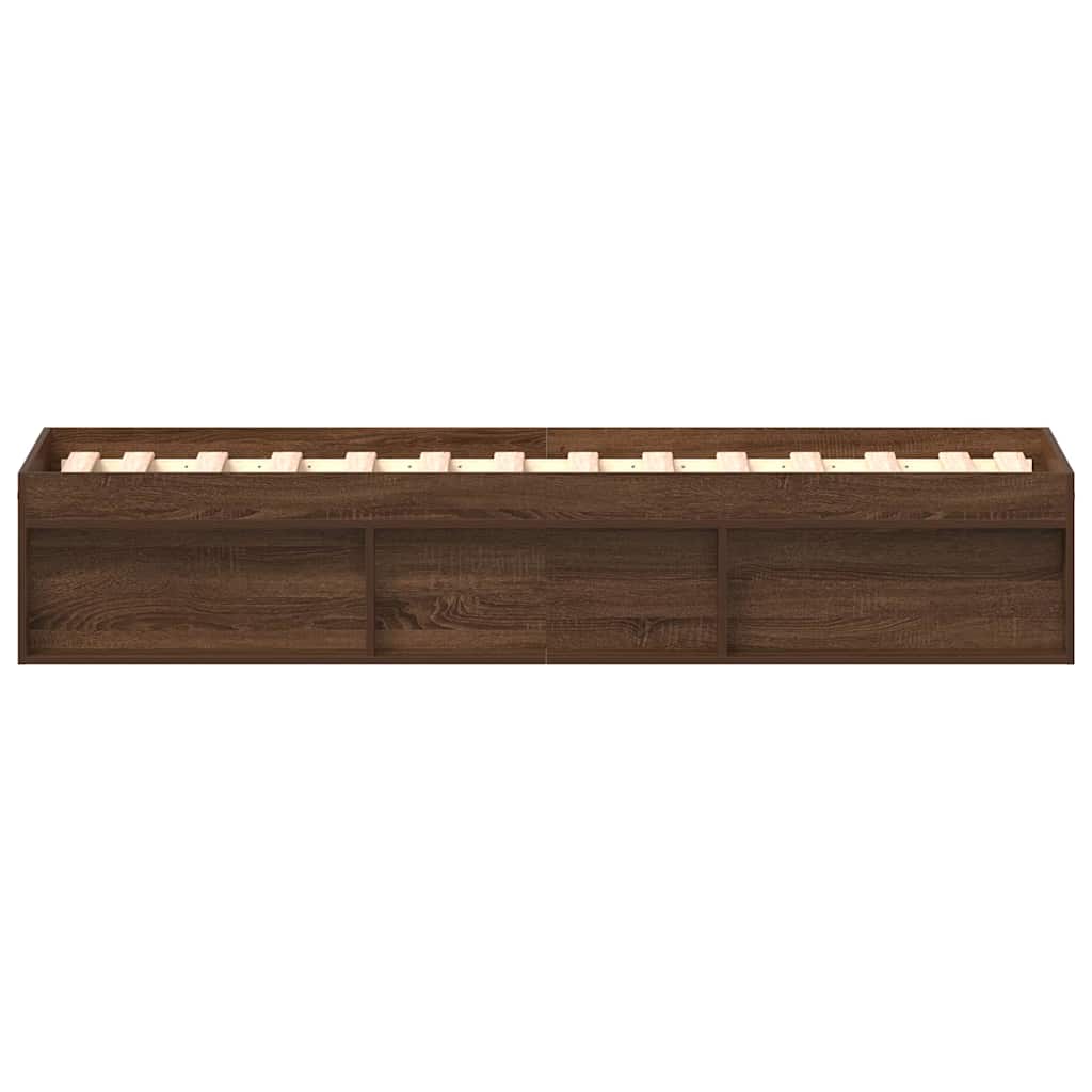 vidaXL Bed Frame without Mattress Brown Oak 90x200 cm