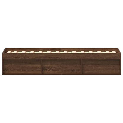 vidaXL Bed Frame without Mattress Brown Oak 90x200 cm