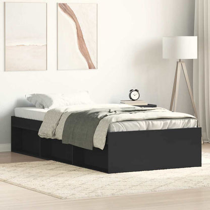vidaXL Bed Frame without Mattress Black 100x200 cm