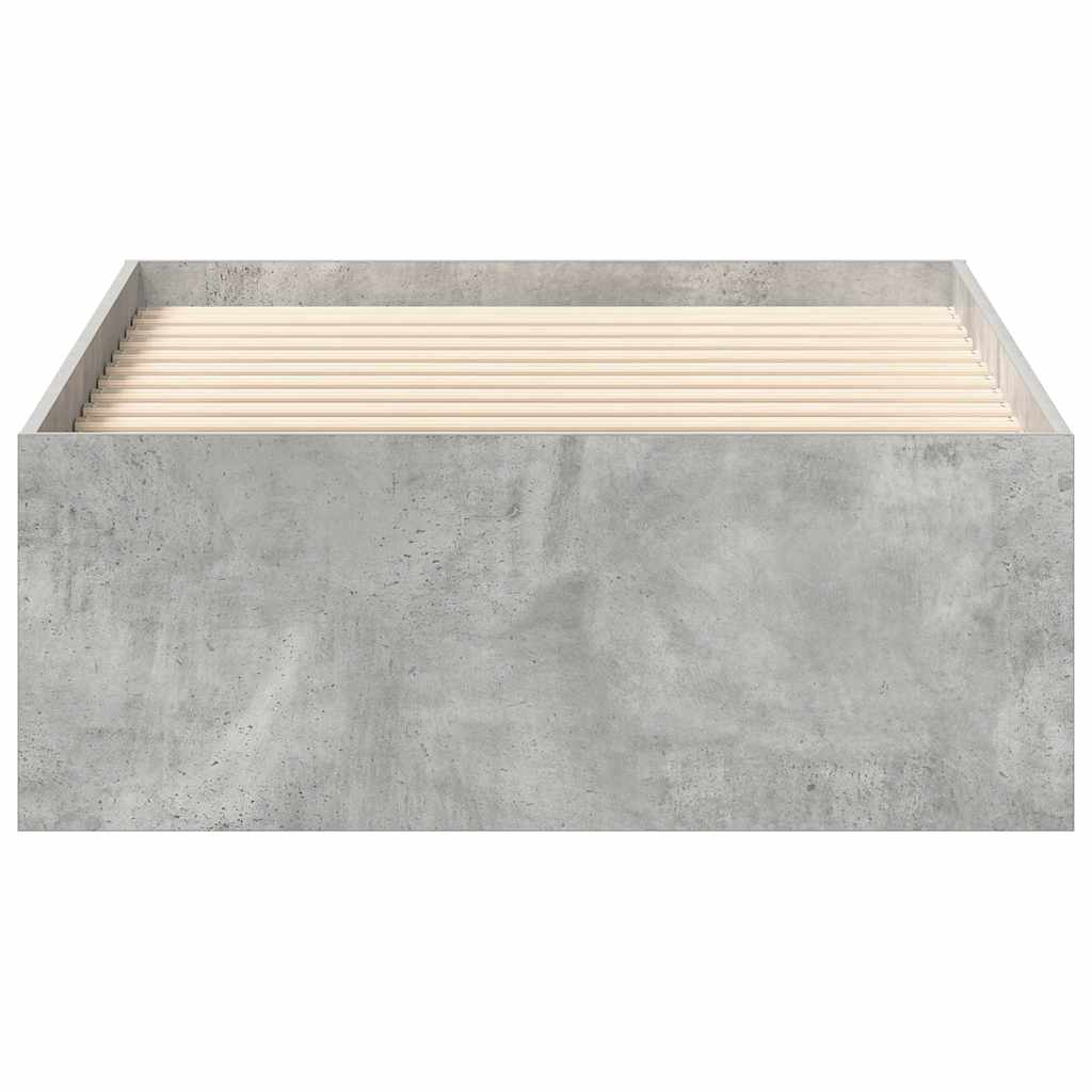 vidaXL Bed Frame without Mattress Concrete Grey 100x200 cm