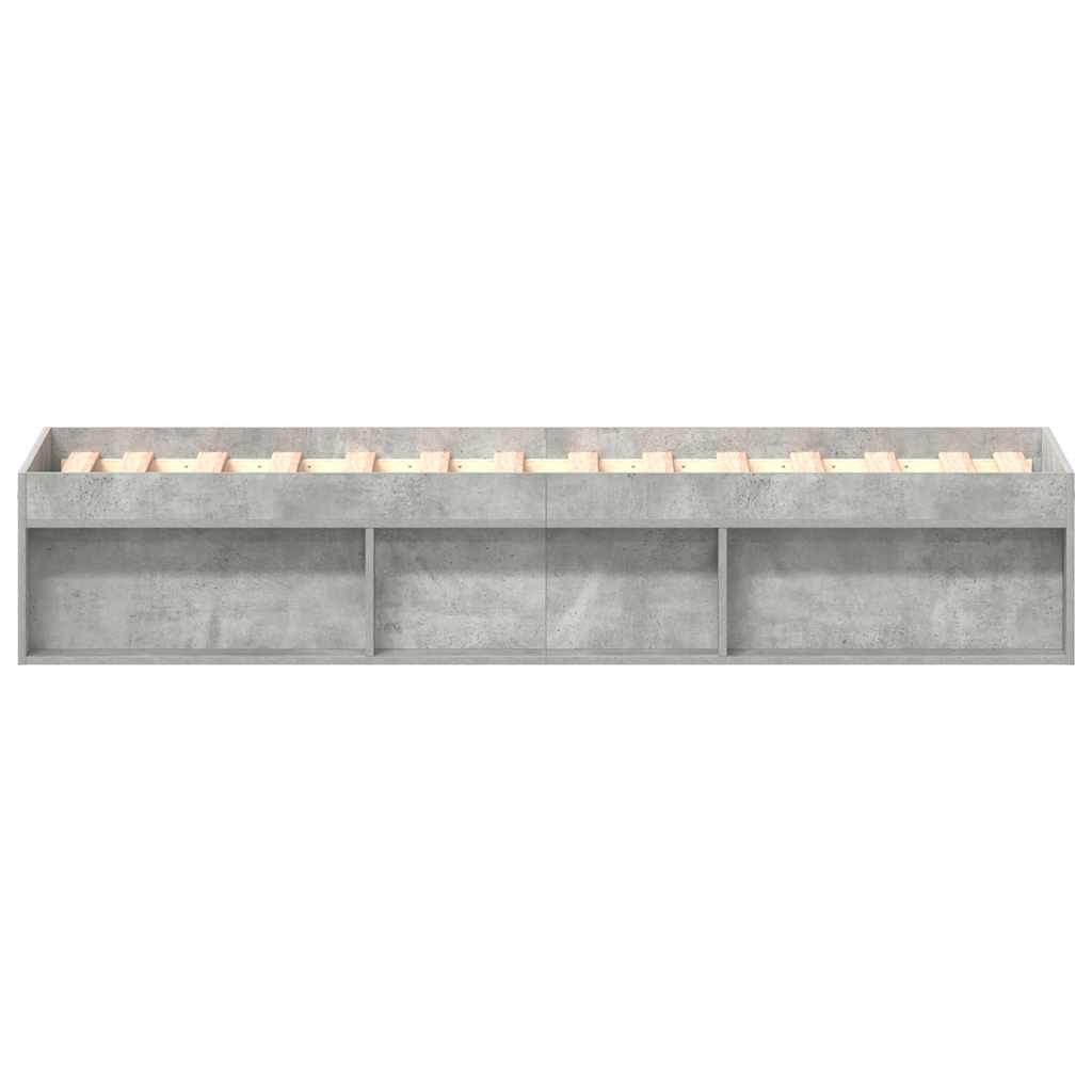 vidaXL Bed Frame without Mattress Concrete Grey 100x200 cm