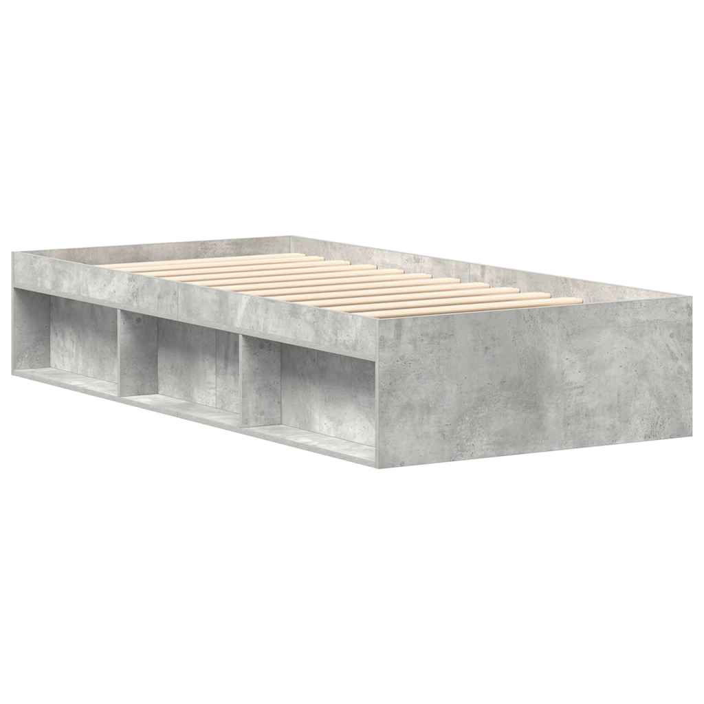 vidaXL Bed Frame without Mattress Concrete Grey 100x200 cm
