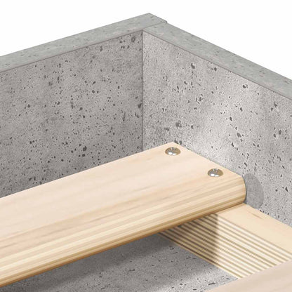 vidaXL Bed Frame without Mattress Concrete Grey 100x200 cm