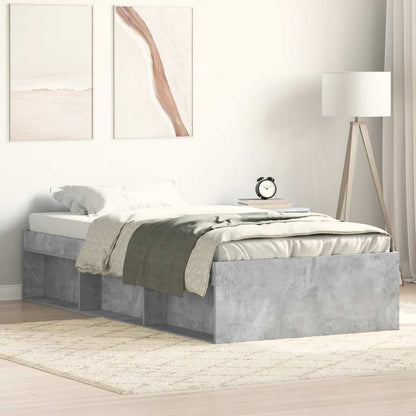 vidaXL Bed Frame without Mattress Concrete Grey 100x200 cm