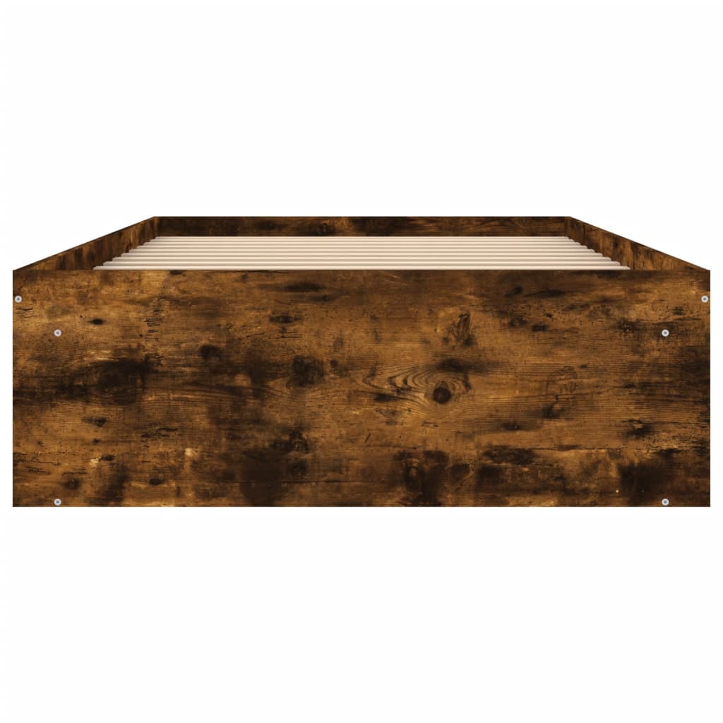 vidaXL Bed Frame without Mattress Smoked Oak 100x200 cm