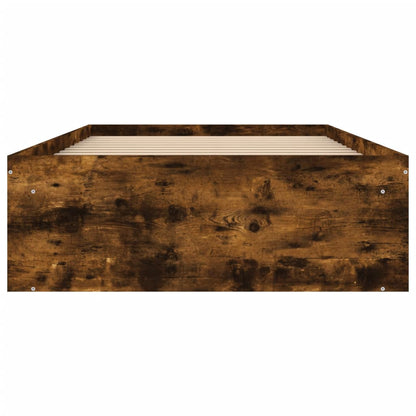 vidaXL Bed Frame without Mattress Smoked Oak 100x200 cm