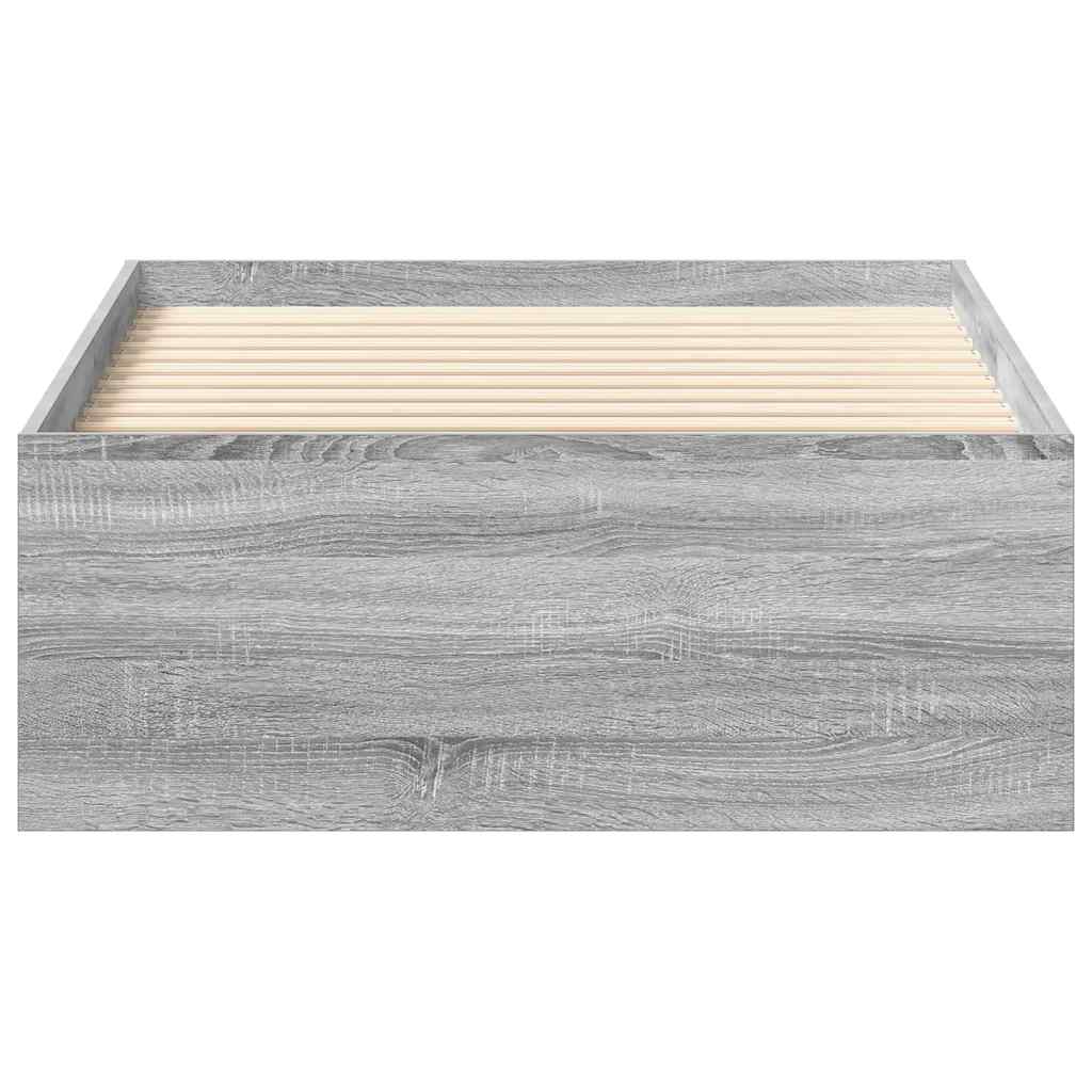vidaXL Bed Frame without Mattress Grey Sonoma 100x200 cm