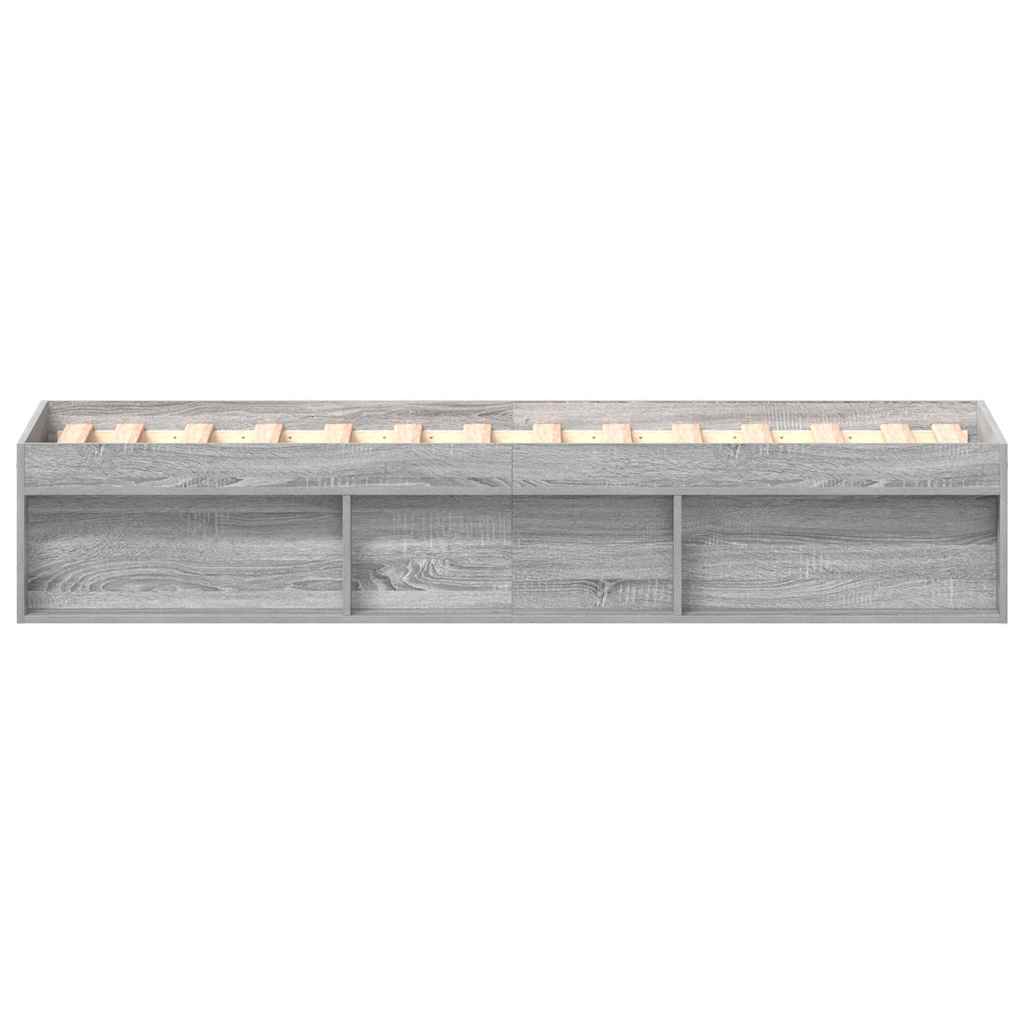 vidaXL Bed Frame without Mattress Grey Sonoma 100x200 cm