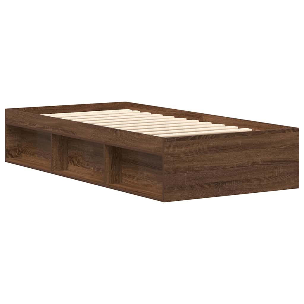 vidaXL Bed Frame without Mattress Brown Oak 100x200 cm