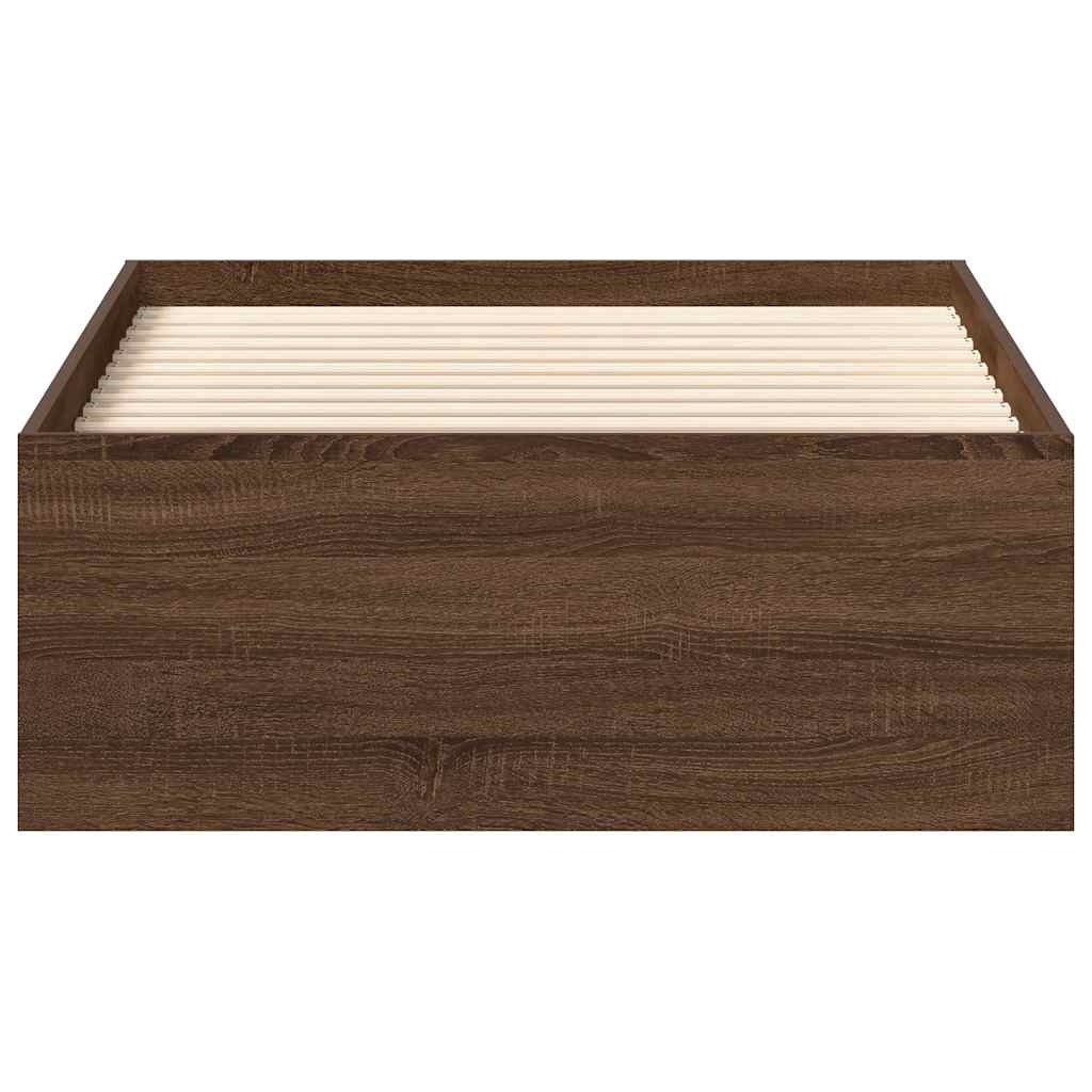 vidaXL Bed Frame without Mattress Brown Oak 100x200 cm
