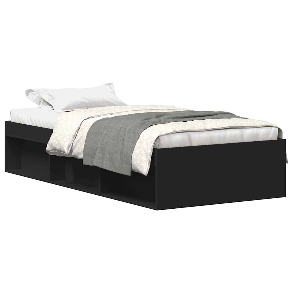 vidaXL Bed Frame without Mattress Black 90x190 cm Single